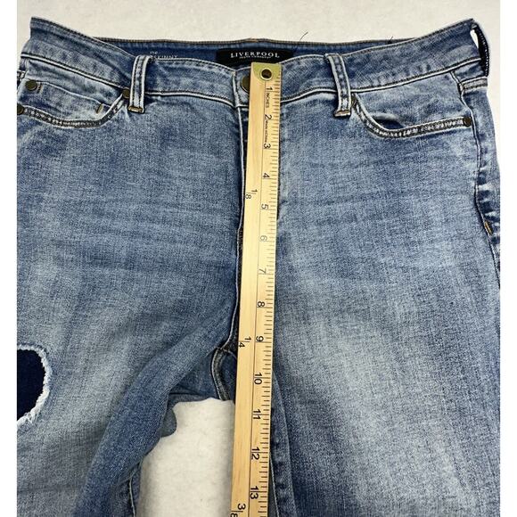 Liverpool Jeans Womens Size 10 Ankle Skinny Patchwork Distressed - Picture 6 of 8